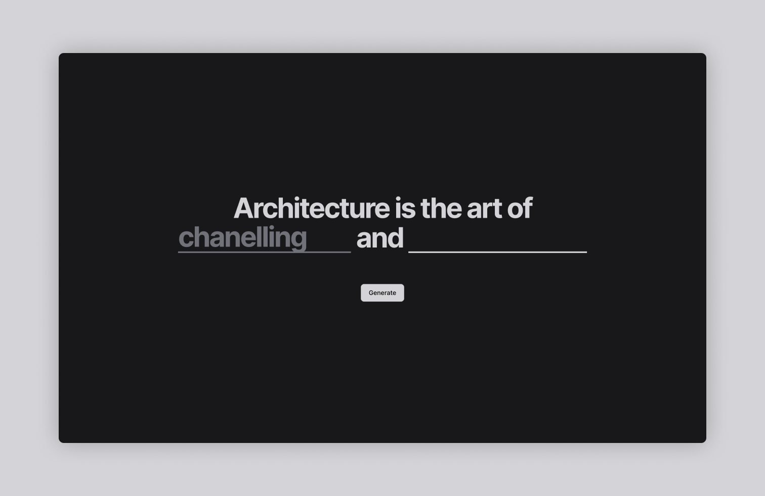 Architecture Verb List Generator
